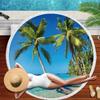 Summer Round Beach Towel Flamingo Tropical Plant With Drawstring Backpack Bag Bath Shower Towels Bikini Cover Up Pool Towel