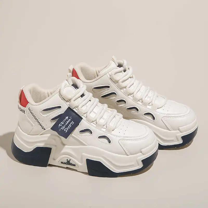 Fashion Khaki Without Heels Beige Woman Boot Running Sports Shoes For Womens Training Sneakers Beskete Sunny Popular