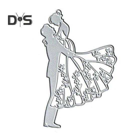 

День святого Валентина Пара Металлические штампы DIY Искусство Ремесла Скрапбукинг Свадебные Поздравительные Открытки Украшения Углеродистая Сталь Тиснение Шаблоны Трафареты серебряный