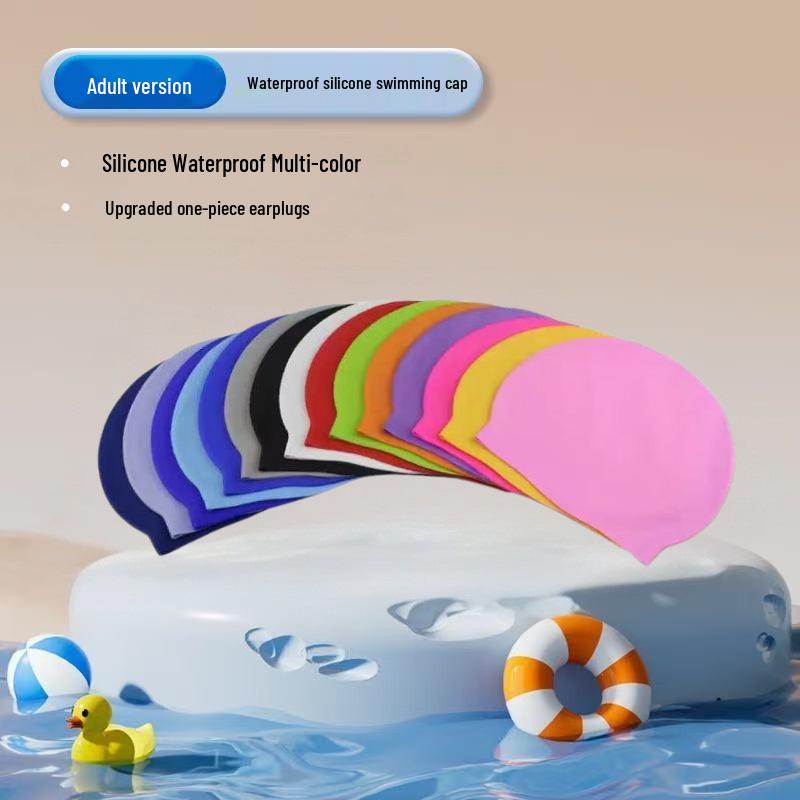 Unisex Adult Silicone Swim Cap - Comfortable, Professional, Waterproof Design