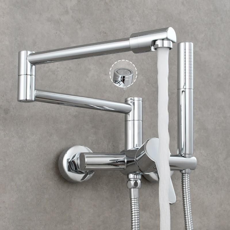 

Tuqiu Fodable кухонный кран латунный черный кухонный смеситель для мойки горячая и холодная вода настенный с распылителем вращающийся смеситель для мойки