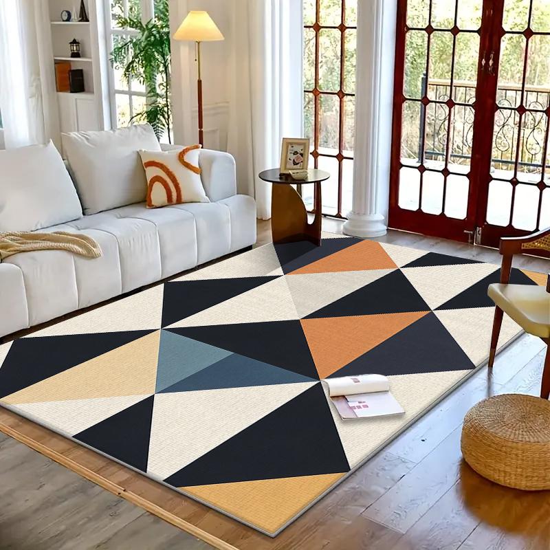 

VIKAMA Modern Diamond Geometric Pattern Rug,Non-Slip Easy Clean for Living Room Bedroom Sofa Bedside Carpet Home Floor Mat 40x60cm