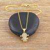 Nidin Trendy Copper Zircon Boys and Girls Pendant for Women Gold Plated Clavicle Chain Necklace Family Mother's Day Gift Jewelry
