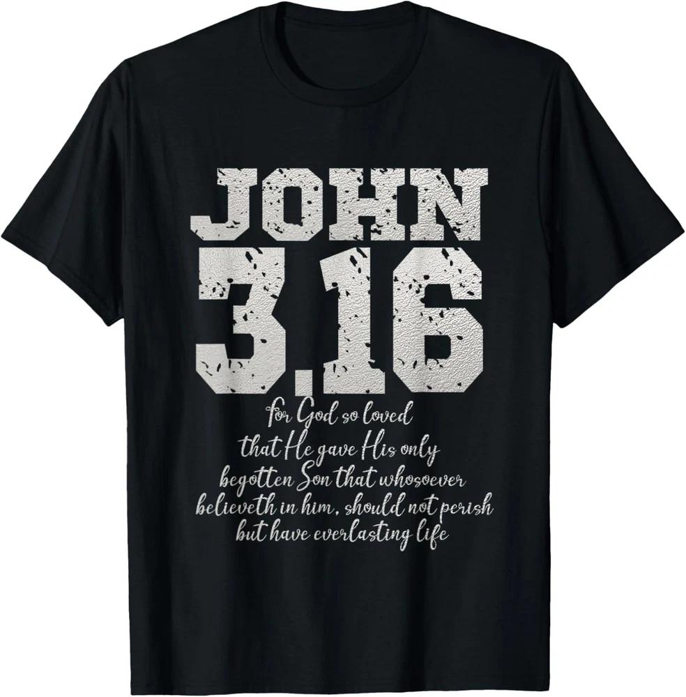 Giovanni 3:16 Poiché Dio ha tanto amato il Mondo T-shirt Cristiana