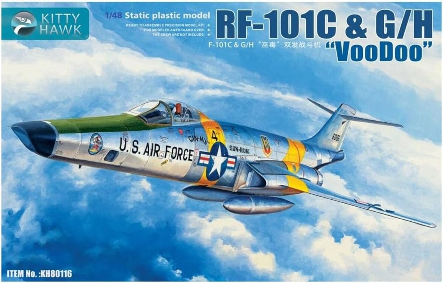 

Kitty Hawk Model Voodoo Reconnaissance Plane Plastic Model Kit KH80116 1/48 RF-101 C&G/H (Airplane)