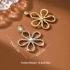 Full diamond trendy sweet and cute hollow out high-quality flower earrings and earrings with accessories