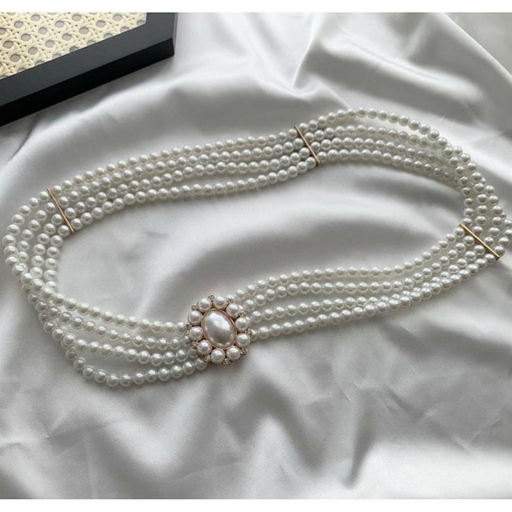 Elastic Waist Belt High-End Metal Waist Belt Multilayer Waist Chain Multilayer For Dresses Summer