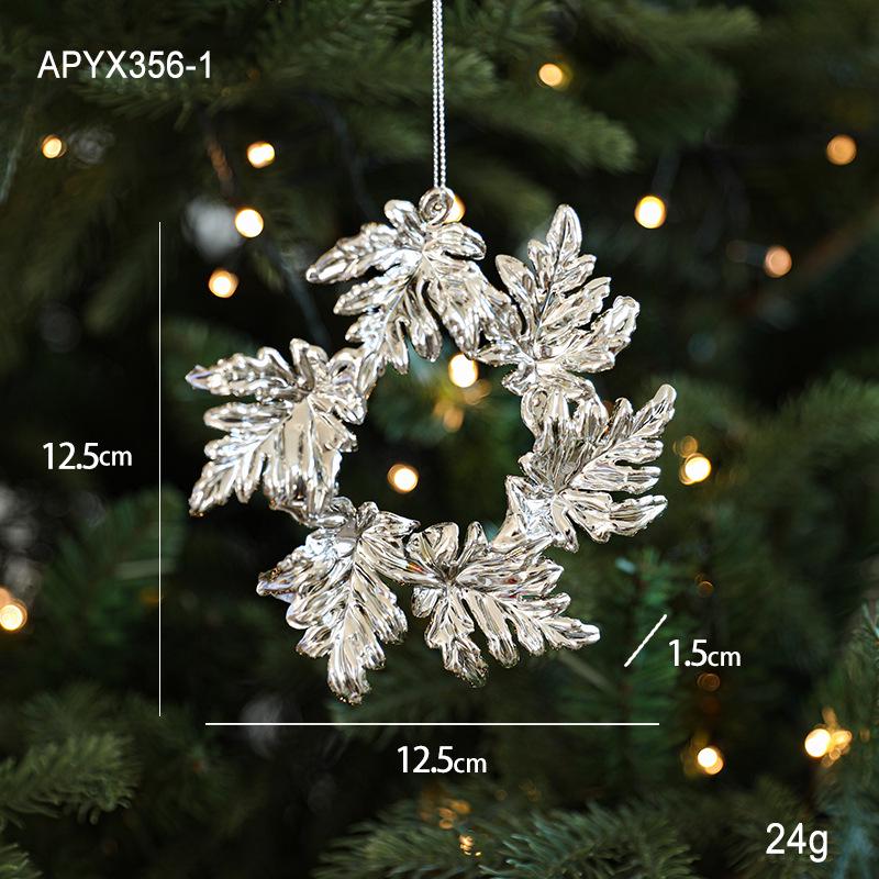Silver Irregular Electroplated Christmas Tree Ornaments - Glossy Plastic Pendants In Stock
