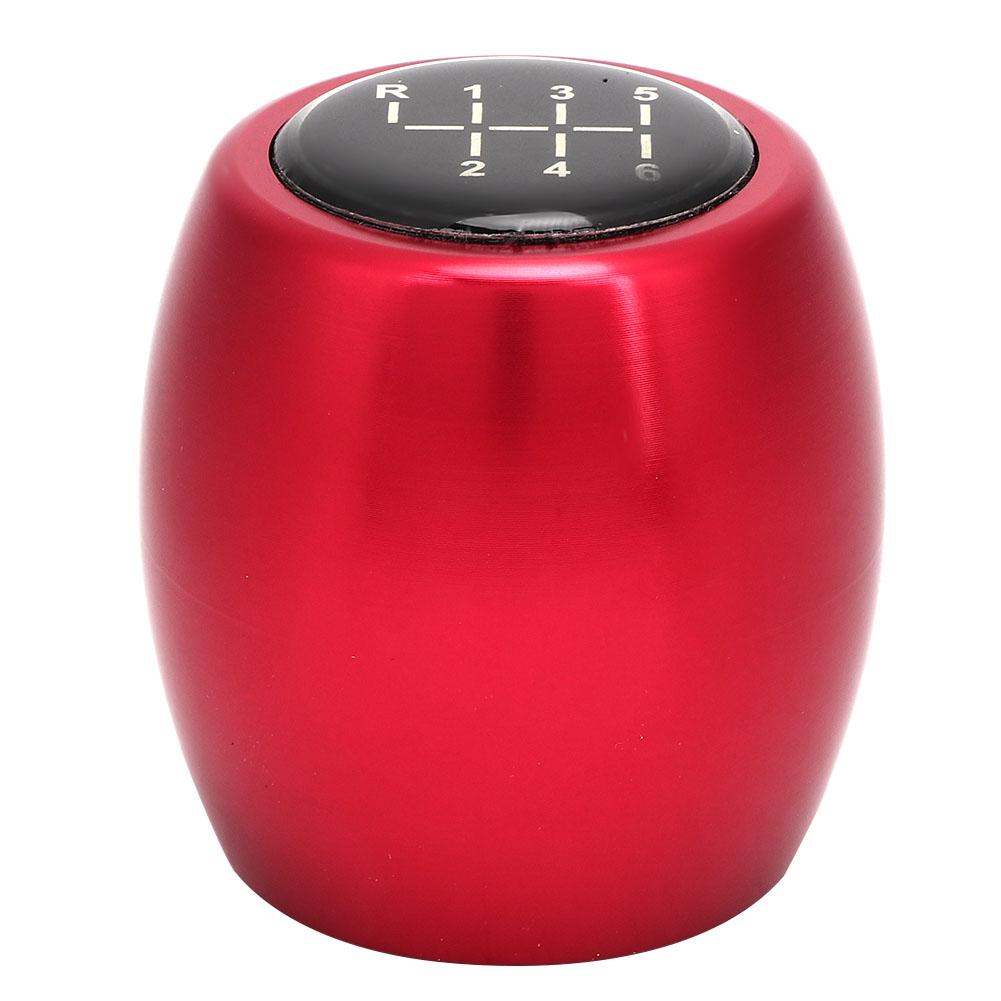 5 6 Speed Aluminum Alloy Red Gear Shift Knob Head Manual Transmission Lever Cover