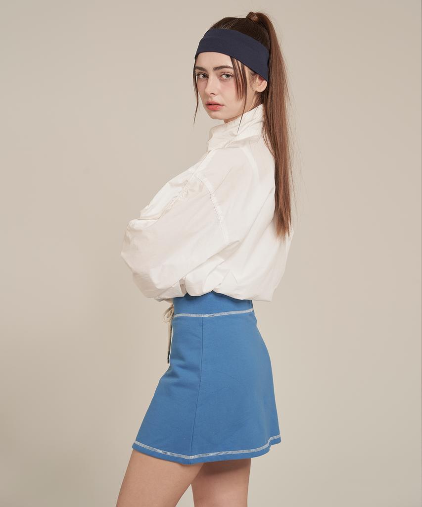 Iteoneolmomeonteu Twin Stitch Mini Skirt _ Blue