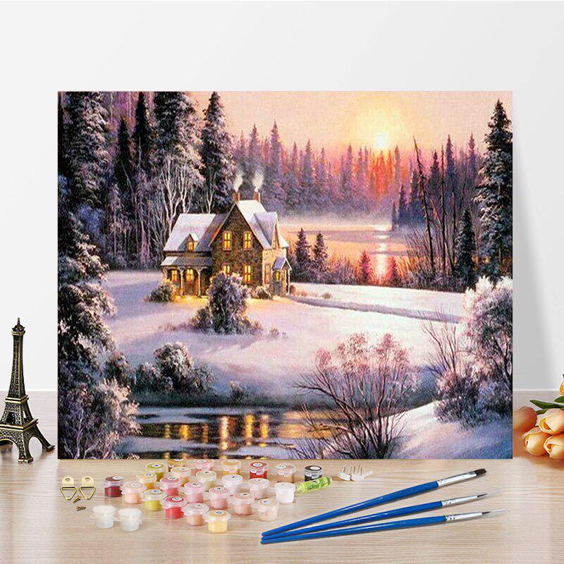 Buy DIY Paint By Numbers Oil Painting Kit Canvas DIY Oil Painting By