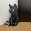 Cartoon Black Cat Chest Pouch Adjustable Strap Multi-functional Cat Shoulder Bag Anti-splash Water Large Capacity