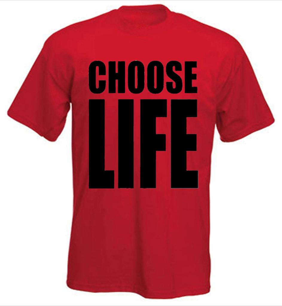 Choose Life Pánské tričko s potiskem písmen Letní ležérní pulovr s kulatým výstřihem a krátkým rukávem Sportovní topy Módní prodyšné Streetwear