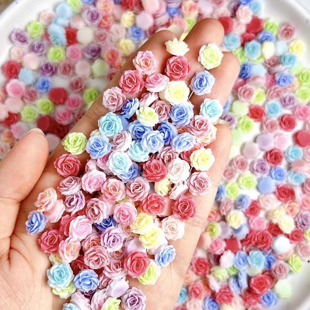 Handmade Soft Flower Carved Rose Camellia Luminous Nail Art Decorations Three-Dimensional Sweet DIY Accessories