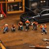 6 Pieces Technician Miniatures Compact Workshop Character Miniature Long-Lasting