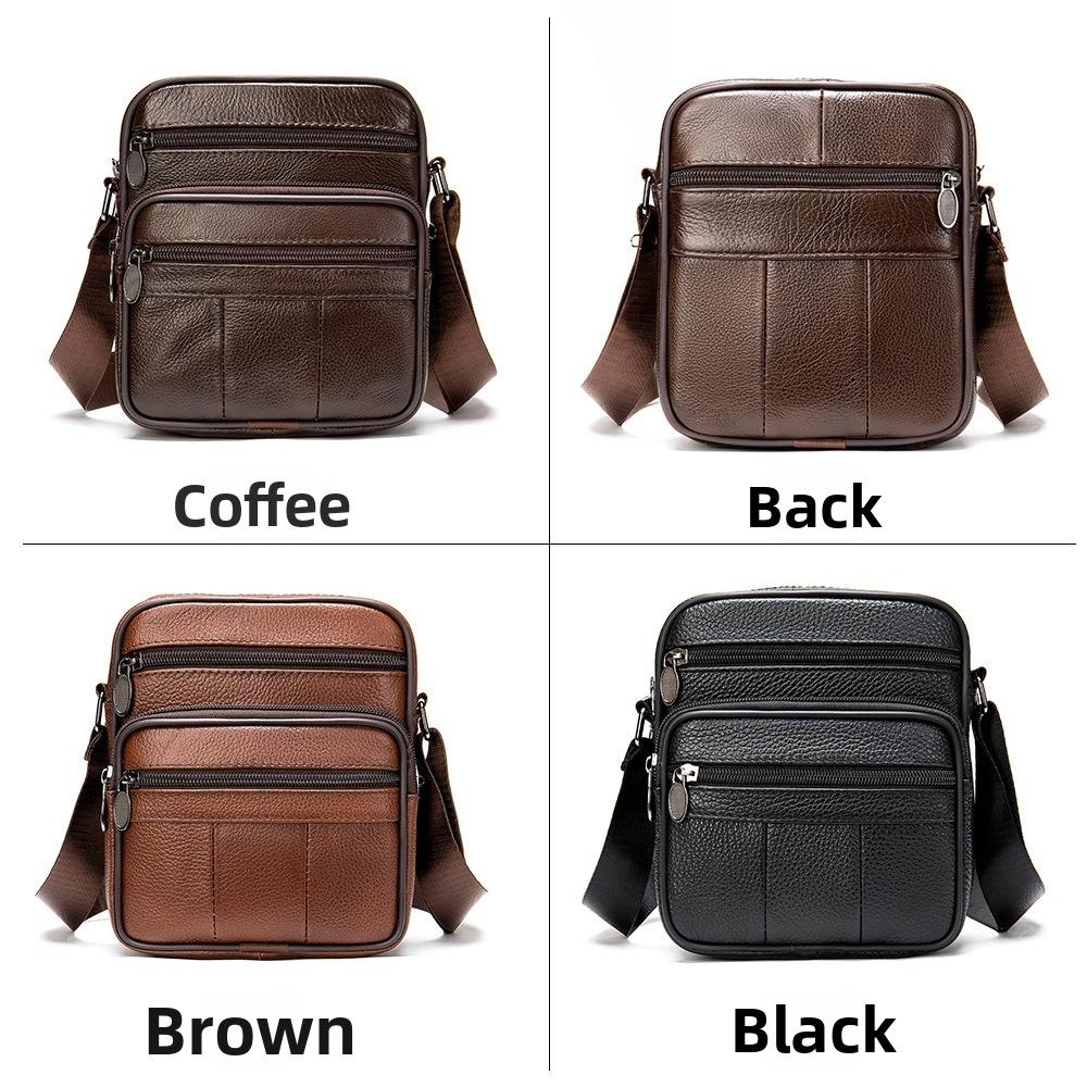 Bolso Bandolera para Hombre de Cuero Genuino Nuevo de Piel de Vaca Moda Bolsos de Hombro Pequeño Informal de Negocios de Cuero
