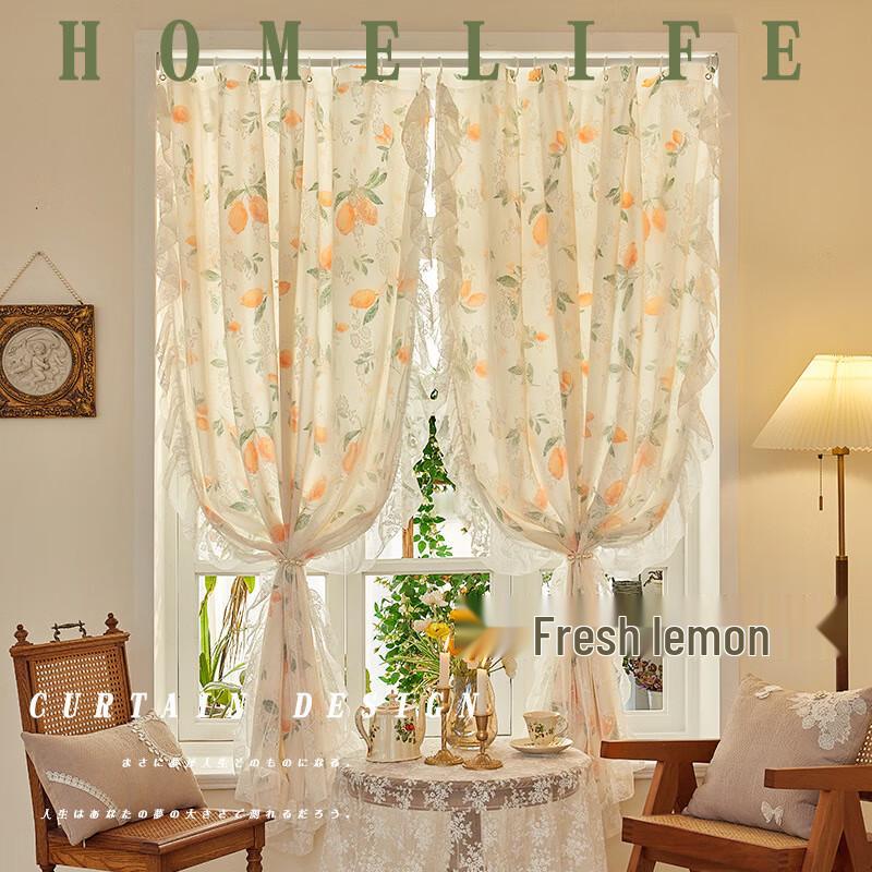 Nordic French Floral Fabric Wall Curtain