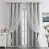Lace Blackout Curtains Double Layer with Sheer Star Pattern Embroidery Thermal Insulated Curtain Princess Curtain  Luxury Double Layer Curtains