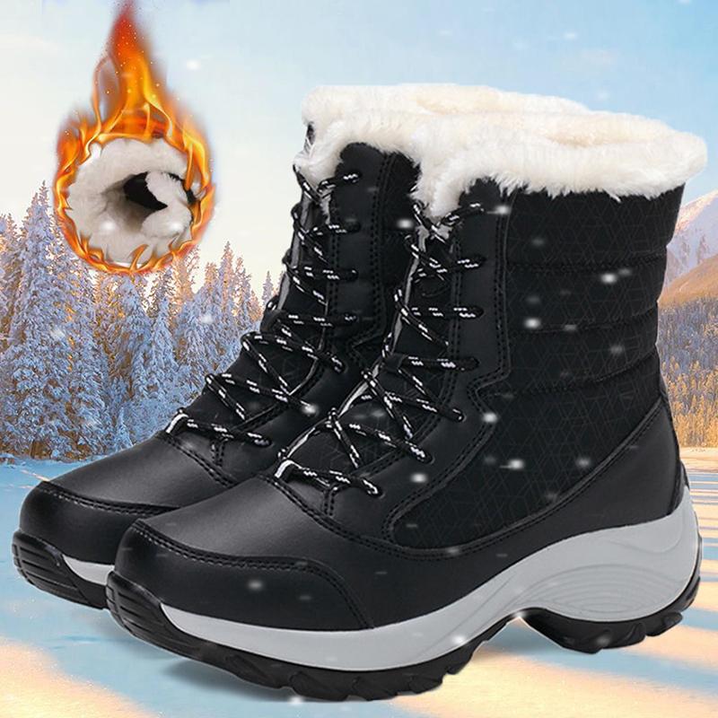 Snow Women's Boots Fashion Shoes Women Lace Up Women Shoes Trend Warm Ankle Boots Plus Size Botas Mujer Winter Ladies Boots