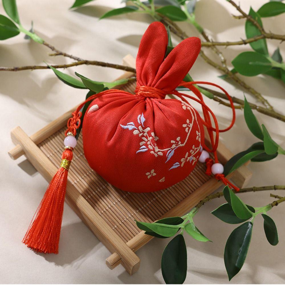 Handmade Mid-Autumn Festival Rabbit Sachet Bag Hanging Embroidery Sachet Pendant Home Decor