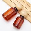 Bayonet Brown Light-Proof Glass Decant Bottle with Wood Lid - Portable Fine Mist Tea-Colored Perfume Sample Bottle