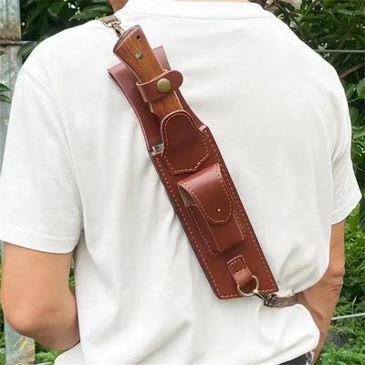 Portable Straight Knife Leather Sheath Cover , for Belt Pocket Folding Knife Holder Carrier EDC Tools Holster