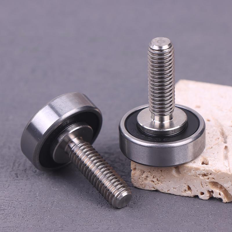 Łożyska wałeczkowe JS600026-8C2L25M8 o średnicy zewnętrznej 26 mm ze stali nierdzewnej, 1/2 szt. Łożyska z gwintem M8 do drzwi i okien