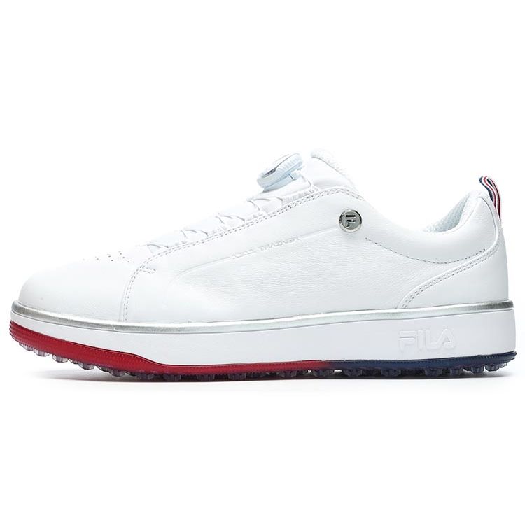 Fila GF 1911 Trainer Synthetic Leather Soft Spikes Low Top Golf Shoes Men Sneaker FILA-White A12M241701FWT