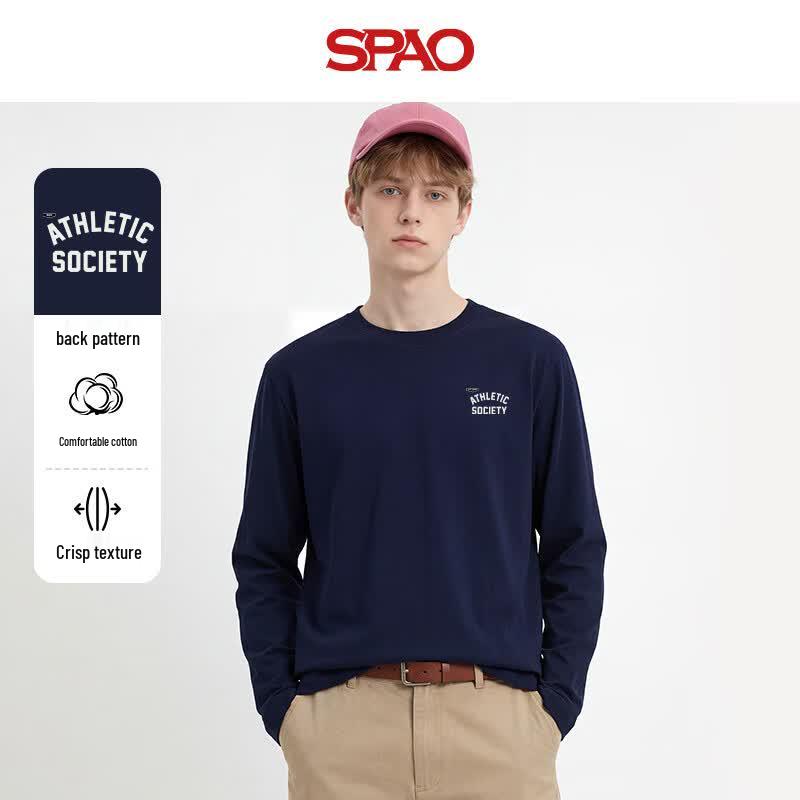 SPAO Men s American Style Loose Fit Long Sleeve T-shirt L