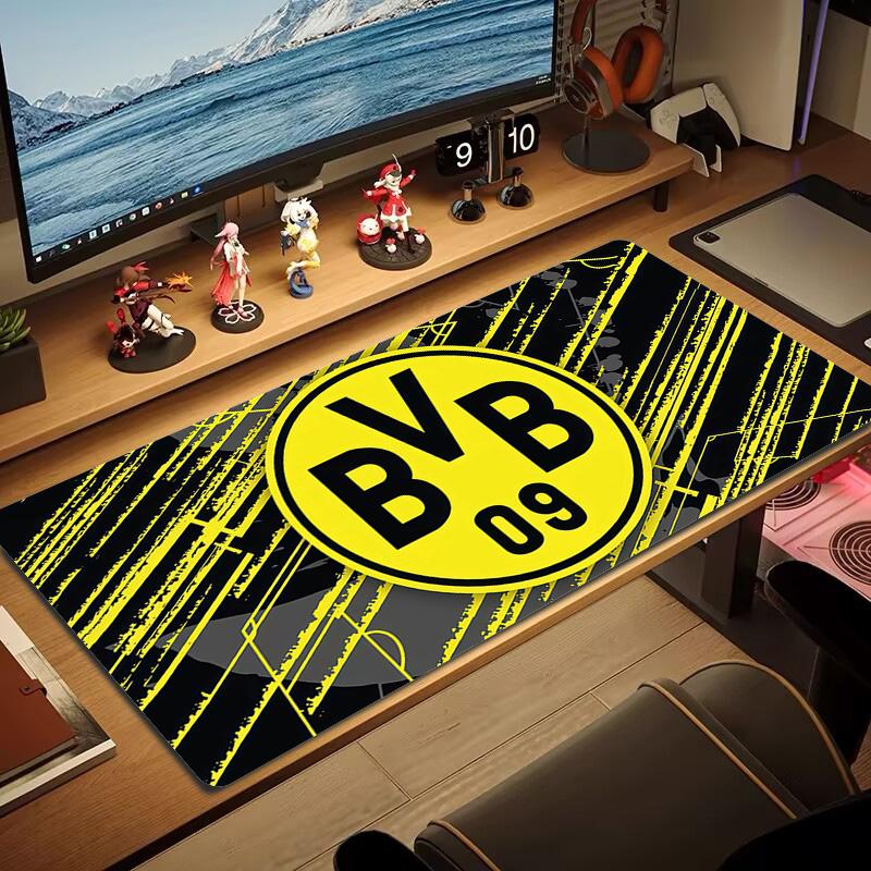 Borussia Dortmund2 Druck Kissen Rutschfest Laptop Tablet Großes Mauspadd XXL Matte Mini-PC Spielmatte Mit Verriegeltem Rand