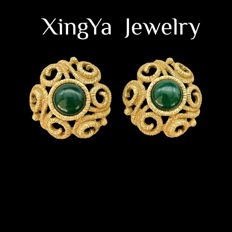 Средневековые Винтажные Серьги в Придворном Стиле с Ажурной Текстурой Жареных Хворостин