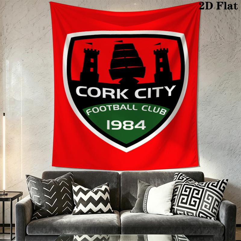 cork city FC Wall Tapestry Aesthetic Wall Hanging Printed Fabric Blanket Decorative Tapestries for Bedroom Living Room Home Decor