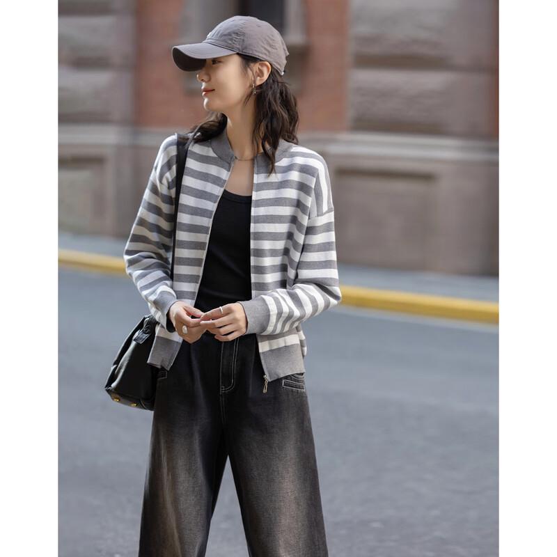Women's American Retro Striped Knit Cardigan