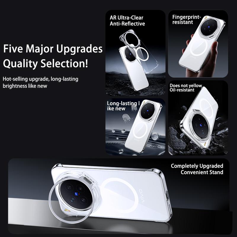 Electroplating Transparent for Magsafe Wireless Charging Phone Case for VIVO X300 X300Pro Frameless Lens Holder Protective Cover
