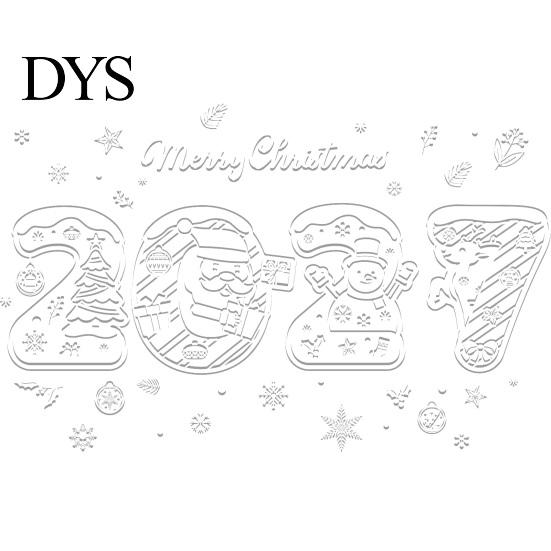 Static Window Stickers 4PCS 2027 Christmas New Year Clings, Nordic Snow Town Clings Snowflake Stickers, Reusable Glass Decals for Shop Home