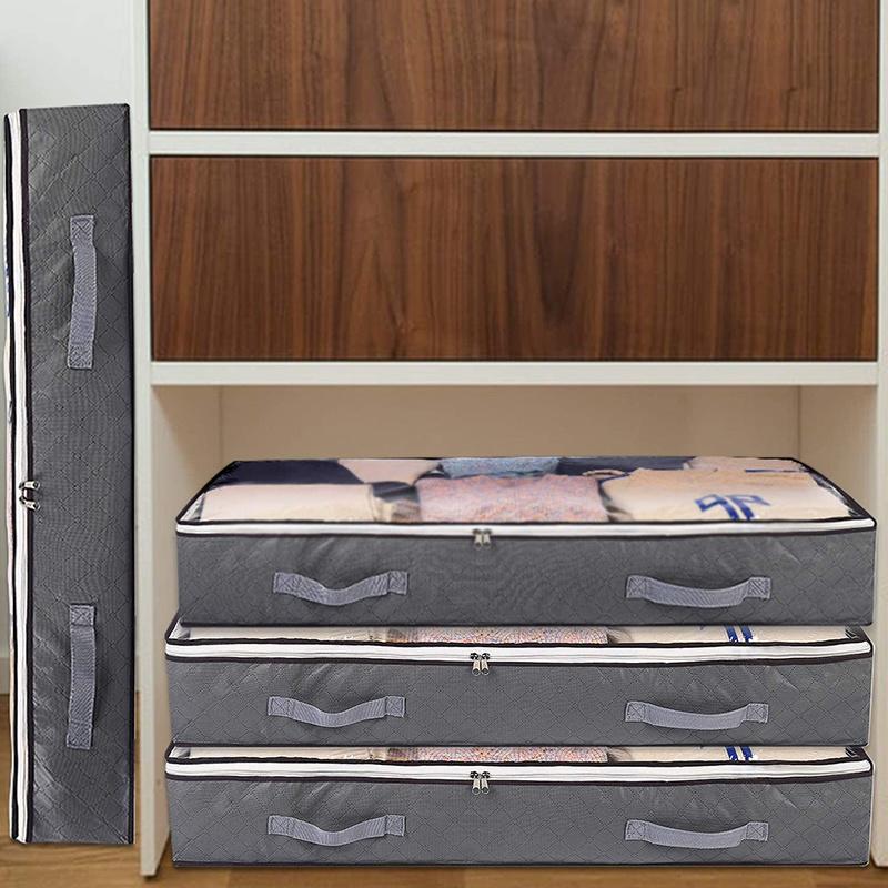 1/2/4Pcs Underbed Clothes Storage Bags Zipped Organizer Wardrobe Cube Closet Boxes