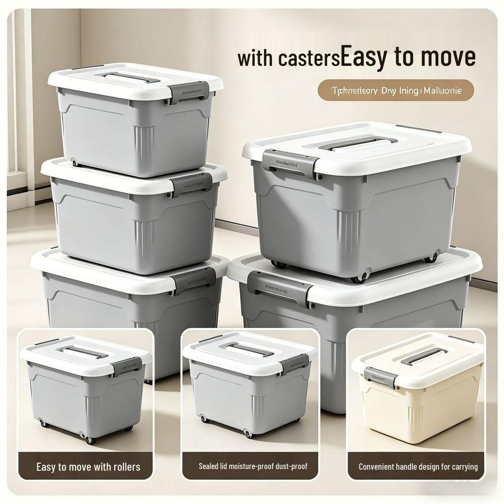 Versatile Plastic Storage Box for Books and Toys - Ideal for Dorms and Students