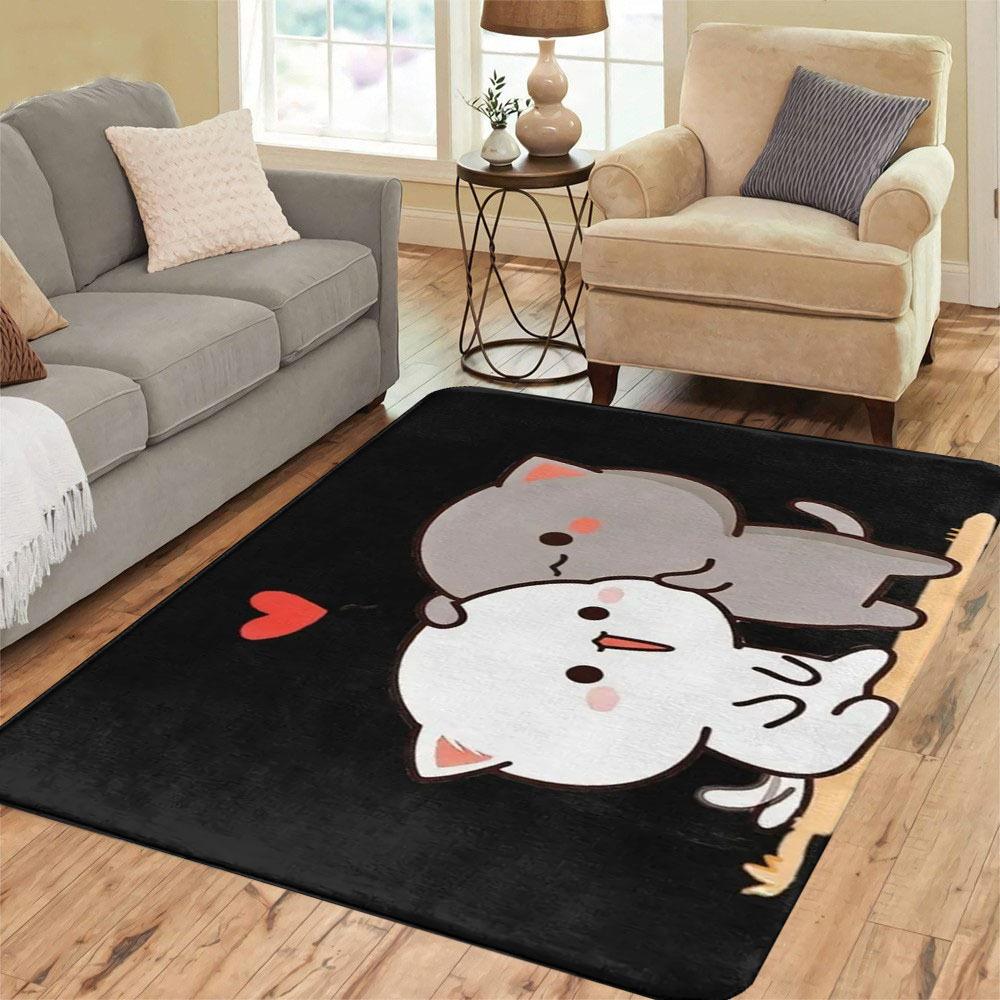 

Cute Cartoon Cat Carpet Mat Rug Home Decoration Kitten Design Non Slip Floor Rug for Living Room Bedroom Door Mat Rugs 40X60CM