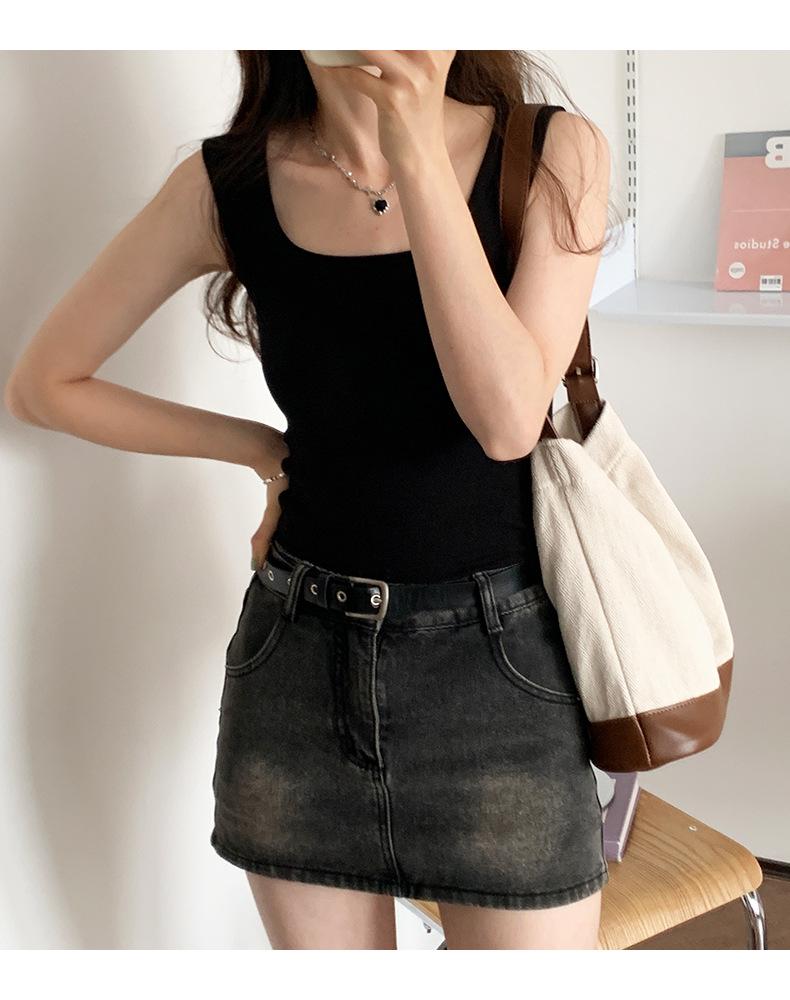 Korean Style Sexy Ribbed Camisole: Women's Trendy Summer Sleeveless Tank Top