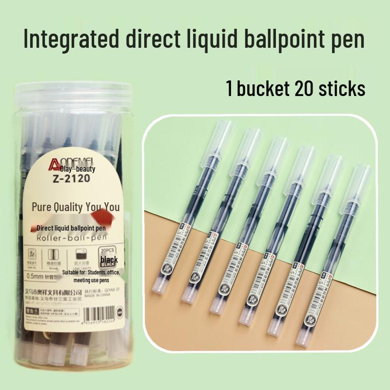 

20-Piece Barrel Rollerball Pen Set - 0.5mm Black & Red Ink for Students and Office Use 20-piece Barrel Pack