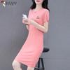 Pokemaoke Women's Ice Silk Mid-Length Slit Dress