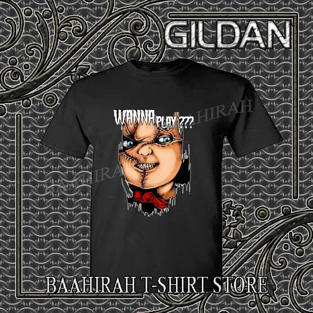 New Shirt Chucky Wanna Play Movie Horror Funny T shirt Size S to 5XL 2XL