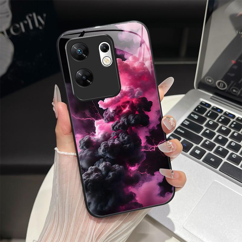 

For Infinix Zero 30 Phone Case Trendy Design Tempered Glass Hard Bumper For Zero30 4G 5G X6731B X6731 Full Protection Back Cover Zero 30 4G (X6731B)
