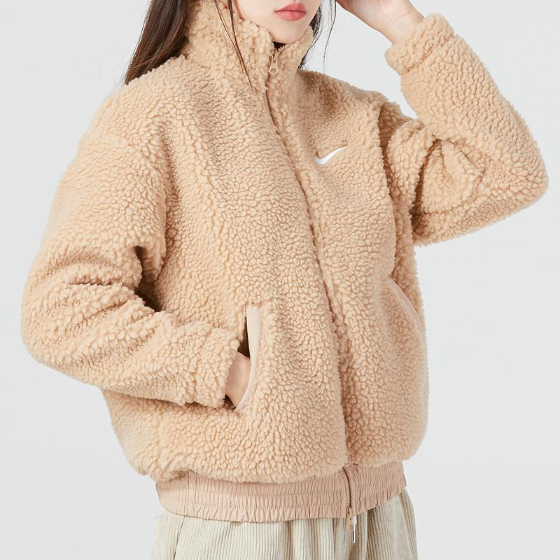 Nike Women's Essentials Sherpa Jacket Light Bone DR5629-200