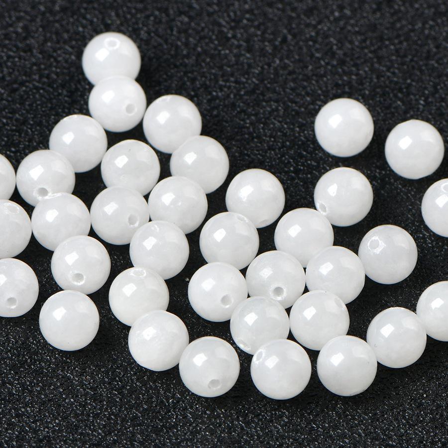 Natural White Hetian Jade Beads for DIY Handmade Jewelry - Unisex Bracelet Materials