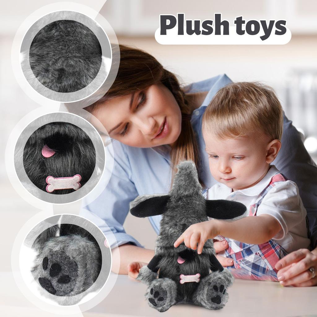 Мила Чорна Собака Гоблін Фігурка, Прикраса Лялька Без Обличчя, Декорація Лялька Гном Собака з Висунутим Язиком