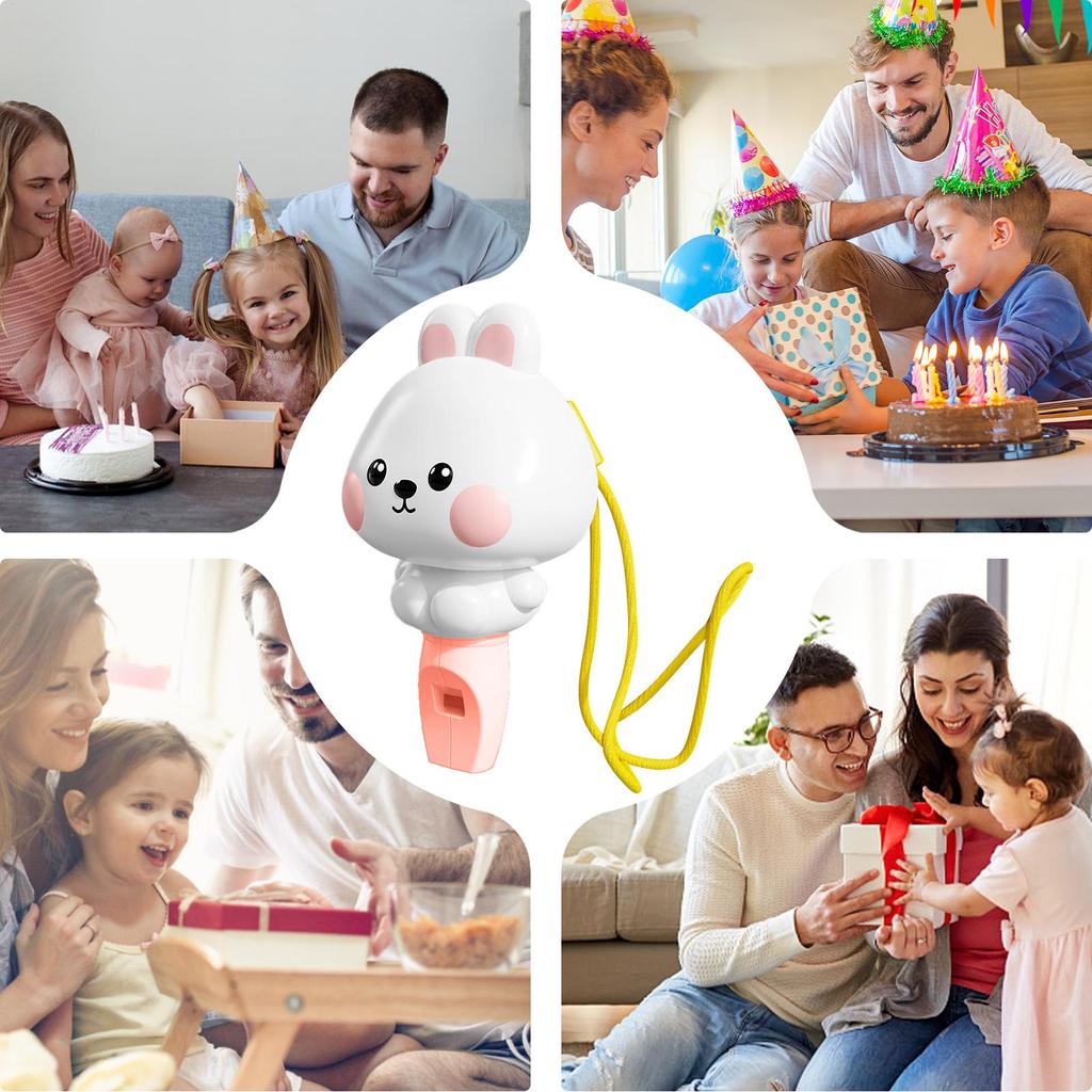 Cute Whistle Bunny Sound Toy with Lanyard Creative Whistle Fun Noise Maker Toy Music Instrument for Boys and Girls