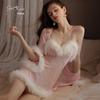 Gorgeous Summer Women's See-Through Lingerie Set: Seductive Lightweight Gauze Babydoll Nightgown Robe 4434.