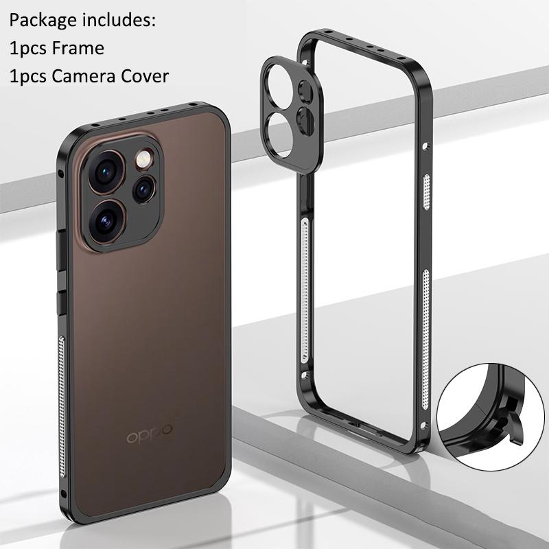 Aluminium Alloy Metal Frame Bumper For OPPO K15 Pro+ Reno 14 15 Pro Camera Lens Protector Cap Cover Heat Dissipation Shockproof