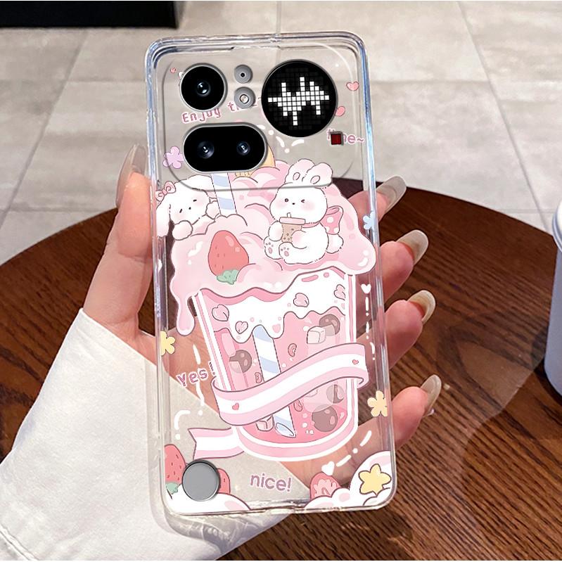 Für Nothing Phone 4a Pro Hülle Klar Luxus Niedlich Liebes Hase Lustig TPU Weiches Silikon Rückseite Für Nothing Phone4A Pro Gehäuse
